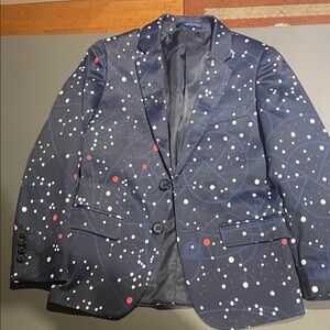 Men's Navy Patterned Blazer
